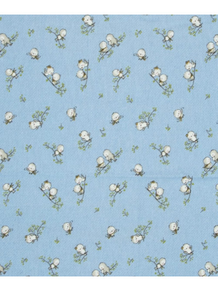 Dimcol Birds 14 Βρεφικό Σεντόνι Λίκνου Φανελένιο 80x110 Sky Blue