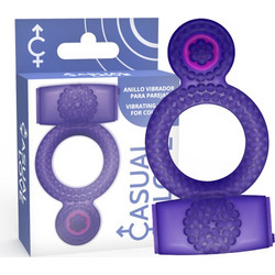 Casual Love Double Vibrating Penis Ring Ελαστικό Δαχτυλίδι Πέους Σιλικόνης με Δόνηση Μωβ