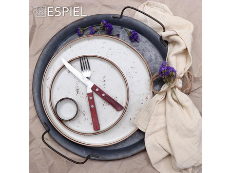 Espiel Πιάτα Ρηχά Πορσελάνης Step Terra Cream 21cm 6τμχ TLK132K6