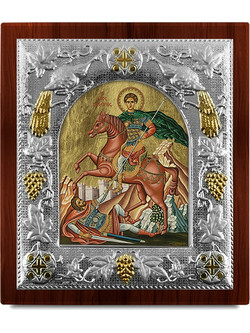 Εικόνα-Άγιος Δημήτριος-Ασήμι 950E568 (11cm Χ 13cm)