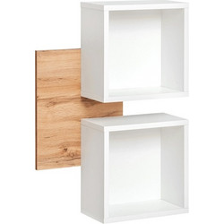 RAVENNA Ράφια Επίπλου Εισόδου Zerlita Double Box Wotan Oak-White 60 x 90 x 22