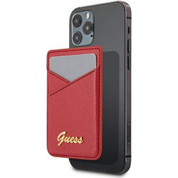 Guess Saffiano MagSafe Card Slot Red