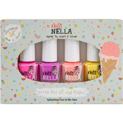 Miss Nella Summer Set Peel Off Nail Polishes 4x Glitter Σετ Βερνίκια Νυχιών 16ml