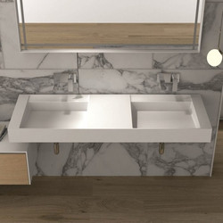 Inter Ceramic Dublin Επικαθήμενος Κρεμαστός Νιπτήρας Μπάνιου 180x55cm Λευκός ICC38684
