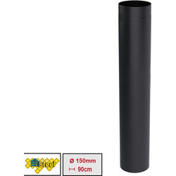 Steel Καμινάδα Καπνοδόχου Εμαγιέ (Μπουρί) O150, 0.90m (μαύρο) - STBLM1509