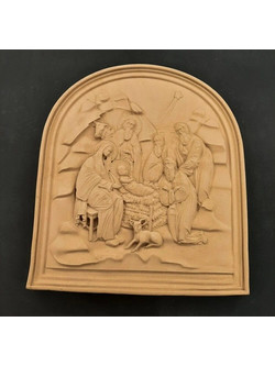 Ξυλόγλυπτη Εικόνα Η Γέννηση του Χριστού 25x29cm 3677
