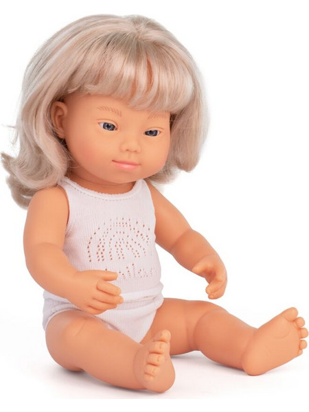 Miniland Κούκλα Caucasian Girl Down Syndrome Με Εσώρουχα 38cm