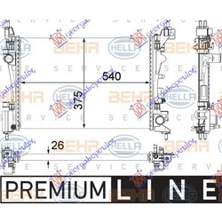 Ψυγειο 1,2/1,4i 16V Βενζινη Μηχανικο (54x37,8x2,4) (MAHLE BEHR) Opel Adam 12- - 606006355