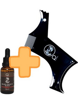 Qure Σετ Ξηρό Έλαιο για την γενειάδα Sandalwood Kasmir 30ml & Barber Χτένα Σχηματισμού Γενειάδας Mr.Q
