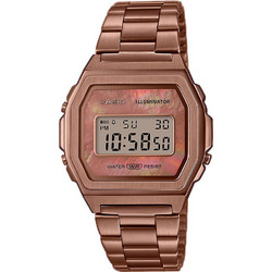 Casio Ψηφιακό Γυναικείο Ρολόι Χρονογράφος με Ροζ Χρυσό Μεταλλικό Μπρασελέ A-1000RG-5EF