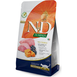 Farmina N&D Pumpkin Grain Free Neutered Adult with Lamb, Pumpkin & Blueberry 300gr