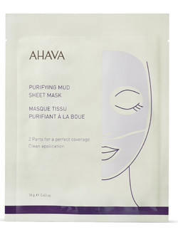 Ahava Time To Clear Purifying Mud Sheet Μάσκα Προσώπου για Καθαρισμό με Άργιλο 18gr