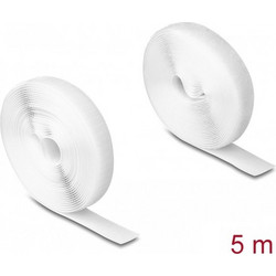 DELOCK αυτοκόλλητη ταινία τύπου Velcro 20919, 5m x 20mm, λευκή