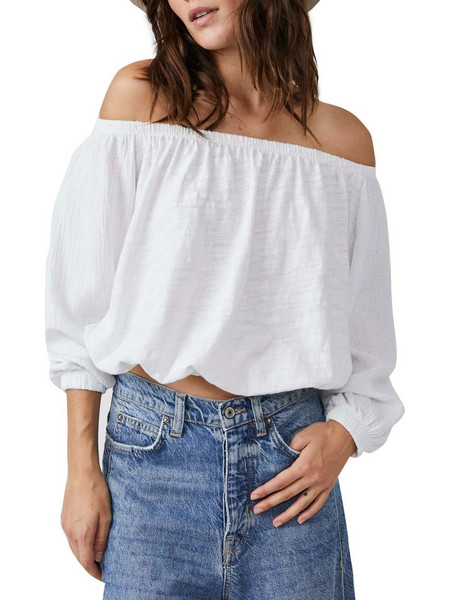 Free People Parfait Bubble Γυναικείο Καλοκαιρινό Top Λευκό OB1626332-PAINTED
