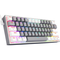 Redragon Fizz Pro K616 Μηχανικό Gaming Πληκτρολόγιο 60% με Custom Red Διακόπτες RGB Grey White