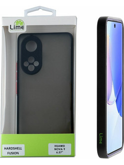 Lime Θηκη Huawei Nova 9 6.57'' Hardshell Fusion Full Camera Protection Black With Red KEYS
