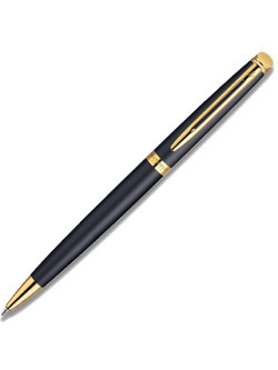 Waterman Hemisphere Matte Black GT + Leather Pouch Σετ Στυλό Διαρκείας 0.7mm Μαύρο