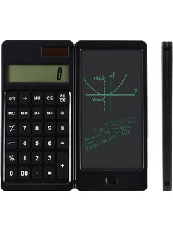 Solar Calculator Handwriting Board Learning Office Portable Folding LCD Writing Board(Black) (OEM)