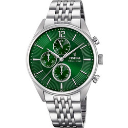 Festina Ανδρικό Ρολόι Χρονογράφος με Ασημί Μεταλλικό Μπρασελέ F20285/8