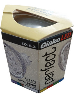 GiakoLed , Λάμπα Led Spotlight MR16 1W GU5,3 12V AC/DC 2700K