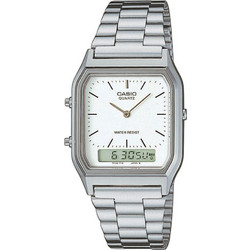 Casio Ανδρικό Ρολόι Χρονογράφος με Ασημί Μεταλλικό Μπρασελέ AQ-230A-7DMQYEF