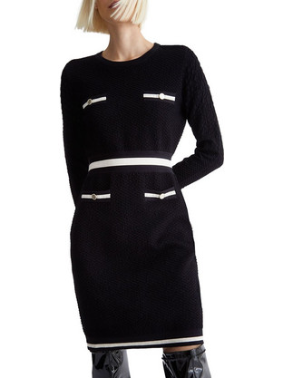 Liu Jo Maglia Mini Καθημερινό Φόρεμα Μαύρο TF3061MS011-22222