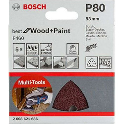 Φύλλα λείανσης 93mm K80 - 5 τεμ. 2608621686 Bosch