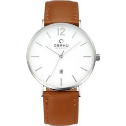 Obaku Ανδρικό Ρολόι με Καφέ Δερμάτινο Λουράκι V181GDCWRN