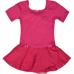 GO DANCE GIRLS SHORT SLEEVE LEOTARD W SKIRT 9984-FUC Φούξια