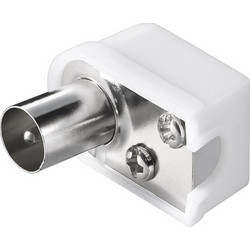 GOOBAY βύσμα coaxial 11502, γωνιακό, αρσενικό, λευκό/τεμαχιο