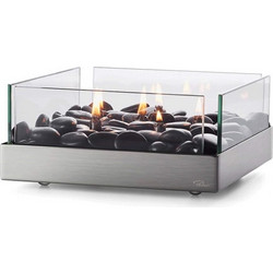 Διακοσμητικό Χώρου Fireplace 123175 23x23x10cm Silver-Black Philippi Ανοξείδωτο Ατσάλι