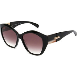 Longchamp LO712S 001 Γυναικεία Γυαλιά Ηλίου Πολυγωνικά Κοκάλινα Μαύρα με Καφέ Degradee Φακό