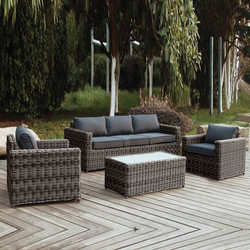 Woodwell Arizona Σετ Σαλόνι Κήπου Rattan 4τμχ Καφέ E6734,0