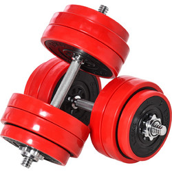 HOMCOM A91-155 Ρυθμιζόμενοι Αλτήρες Σετ με Μπάρα 30kg
