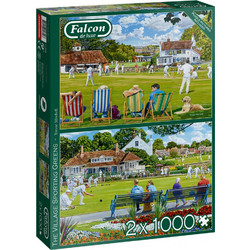 Puzzle Jumbo Falcon Deluxe The Village Sporting 2x1000 Κομμάτια