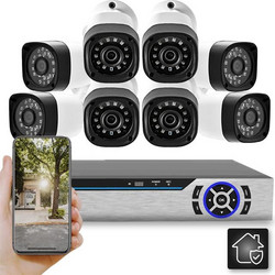 Δικτυακό cloud καταγραφικό DVR FULL AHD 8 καμερών νυχτερινής λήψης αδιάβροχες 2MP