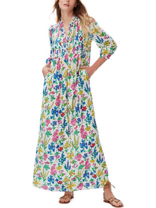 Diane Von Furstenberg Layla Midi Καθημερινό Φόρεμα Πολύχρωμο DVFDL2R015BTNCS-C0045