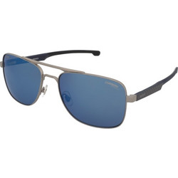 Carrera CA022/S V6D/XT Ανδρικά Γυαλιά Ηλίου Τετράγωνα Μεταλλικά Ασημί με Μπλε Polarized Φακό