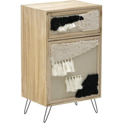 Inart Κομοδίνο Ξύλινο Natural 37x28x66 Κωδικός: 3-50-686-0003