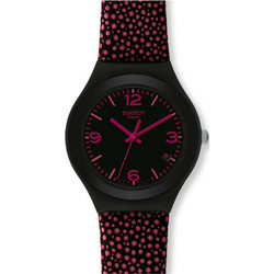 Swatch Pink Drops Γυναικείο Ρολόι με Ροζ Δερμάτινο Λουράκι YGB4005