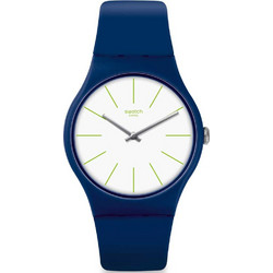 Swatch Ανδρικό Ρολόι με Μπλε Καουτσούκ Λουράκι SUON127