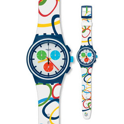 Swatch Rio All Around Ανδρικό Ρολόι Χρονογράφος με Πολύχρωμο Καουτσούκ Λουράκι SUSN100