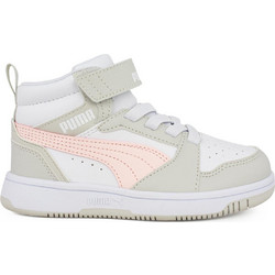 Puma Rebound V6 MID AC PS Παιδικά Sneakers Μποτάκια Λευκά 393832-04