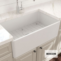 Bocchi 1138-301 White Matt Επικαθήμενος Νεροχύτης Πορσελάνης Ματ 76x46cm