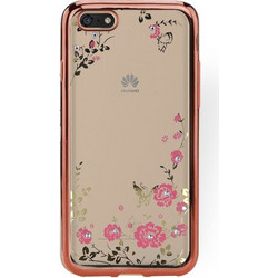 Θήκη Huawei Y5 2018 Σιλικόνης με Στρας Forcell Strass TPU Case Diamond Garden -Rose Gold