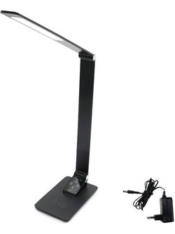 Adeleq Φωτιστικό Γραφείου - Πορτατίφ LED 9.5W 230V Σε 12VDC CCT 420lm Με Ασύρματη Φόρτιση Έως 10W Μαύρο 0-961