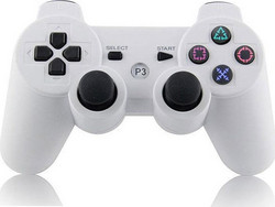 Ασύρματο Gamepad - Χειριστήριο για PS3 Doubleshock Λευκό