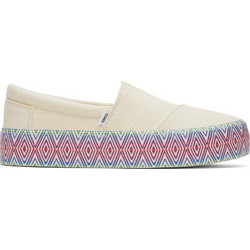 Toms 10019814 alp fenix platform slip on natural canvas/diamond global women shoes