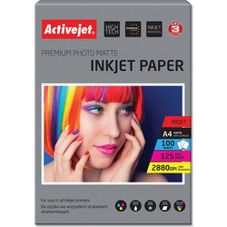 Activejet AP4-125M100 matt photo paper for ink printers A4 100 pcs