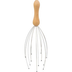 Συσκευή Μασάζ για το κεφάλι με ξύλινη Bamboo λαβή, Head Massage, 9.5x25 cm - 5five